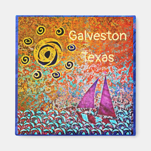 Galveston Texas Ocean Sailboat und Sun Magnet (Vorne)