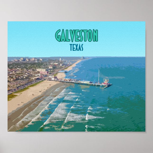 Galveston Texas Pier Shore Vintag Poster (Vorne)