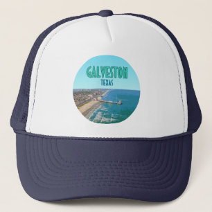Galveston Texas Pier Shore Vintag Truckerkappe