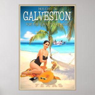 Galveston Texas Reiseplakat Princess Beach Royal Poster
