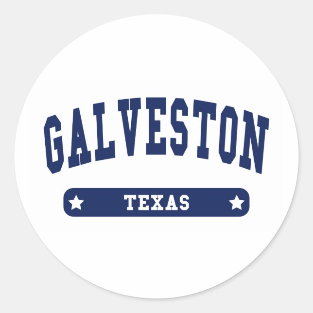 Galveston Texas Uni Style T Shirts Runder Aufkleber (Vorderseite)