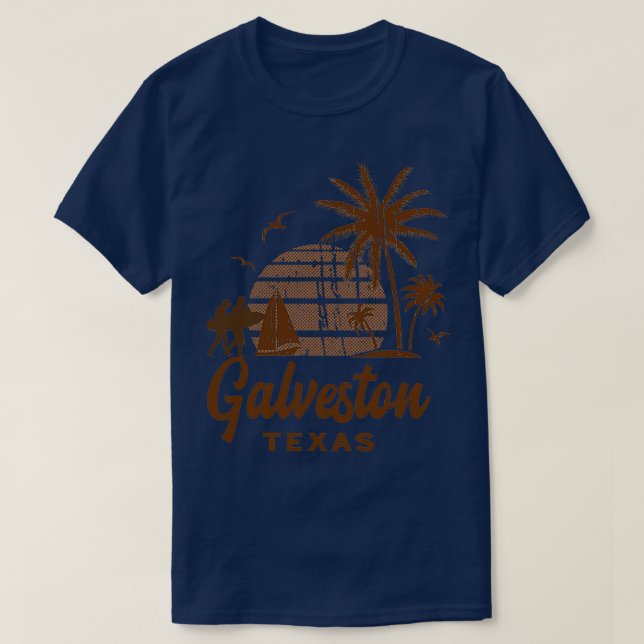 Galveston Texas Vintag Sunset T-Shirt (Design vorne)