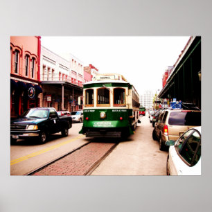 Galveston Trolley Poster