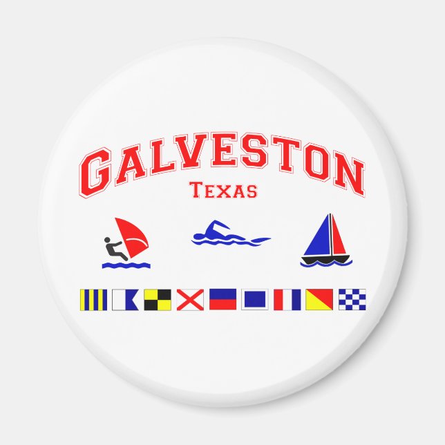 Galveston TX Signalflags Magnet (Vorne)