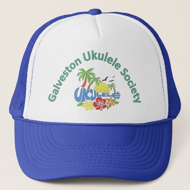 Galveston Ukulele Society GUS Classic Logo-Hut Truckerkappe (Vorderseite)