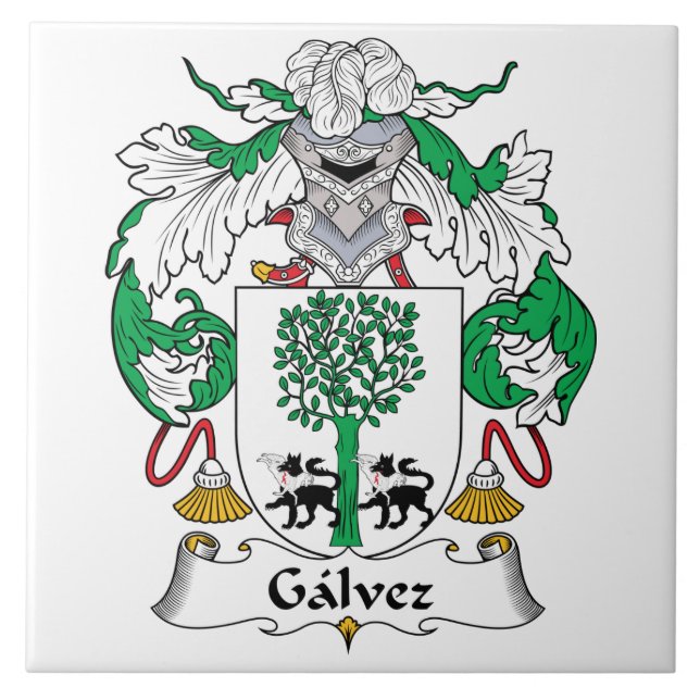 Galvez-Familienwappen Fliese (Vorderseite)