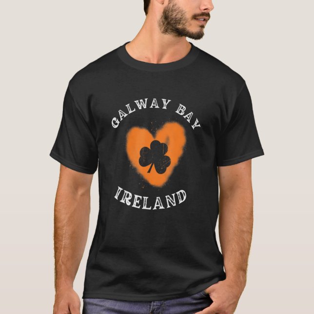 GALWAY BAY Kleeblatt Gaelic Football und Hurling V T-Shirt (Vorderseite)