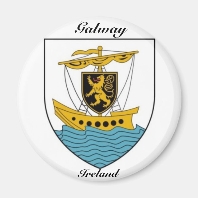 Galway Ireland - antikes Wappen Magnet (Vorne)