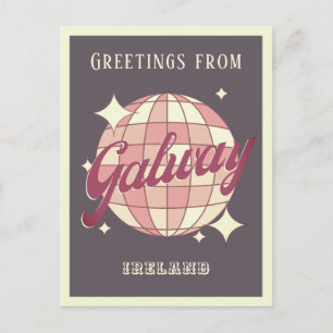 Galway Ireland Retro Vintage lila Postkarte