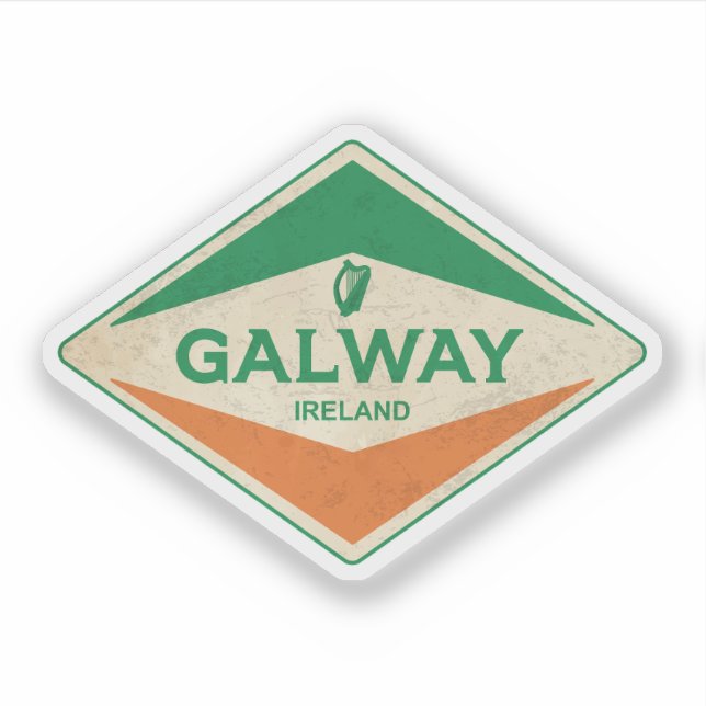 Galway Ireland Vintag Aufkleber (Vorderseite)