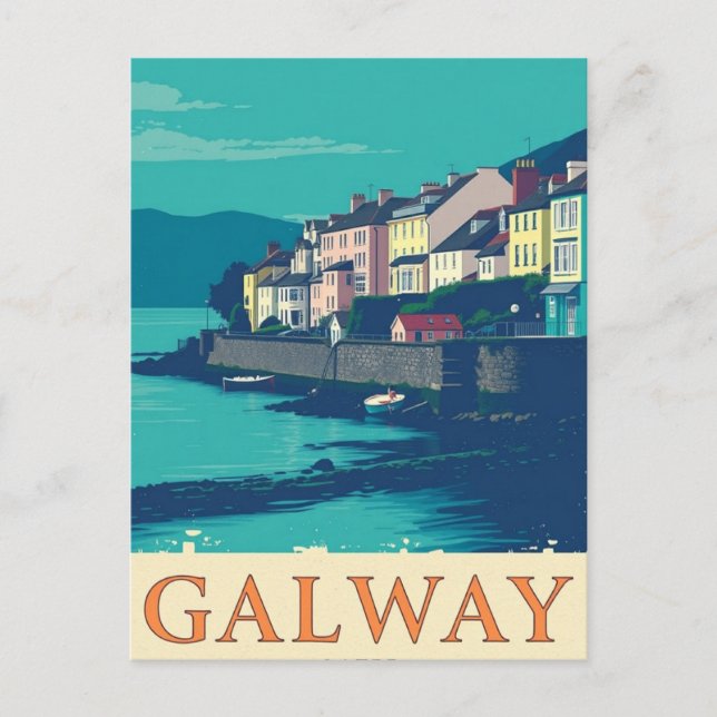 Galway Ireland Vintager berühmter Reiseort Postkarte (Vorderseite)