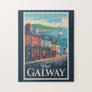 Galway Irland Illustration Reise Kunst Vintage