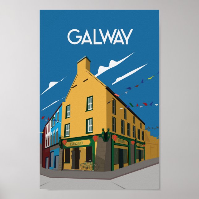 Galway, Irland Reiseplakat Poster (Vorne)