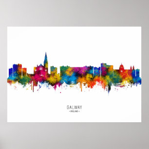 Galway Irland Skyline Poster