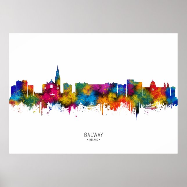 Galway Irland Skyline Poster (Vorne)