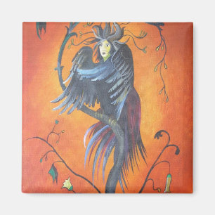 Gamaun der prophetische Vogel mit RuffelFedern Magnet