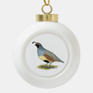 Gambels Wüsten-Wachteln Keramik Kugel-Ornament