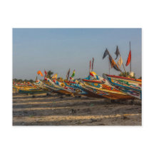 Gambia Fischerboote Postkarte