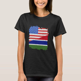 Gambia Flag America Gambian Pride USA Gambia Roots T-Shirt