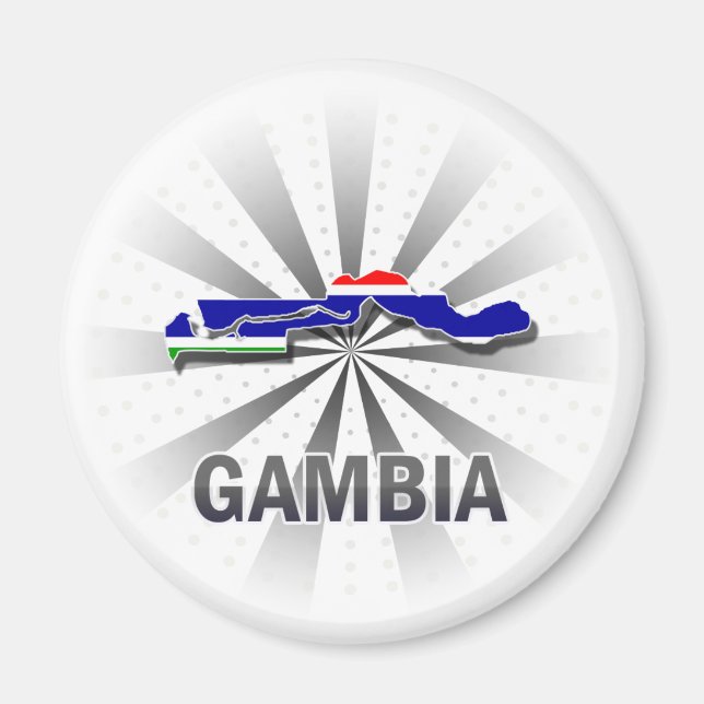 Gambia Flag Karte 2.0 Magnet (Vorne)