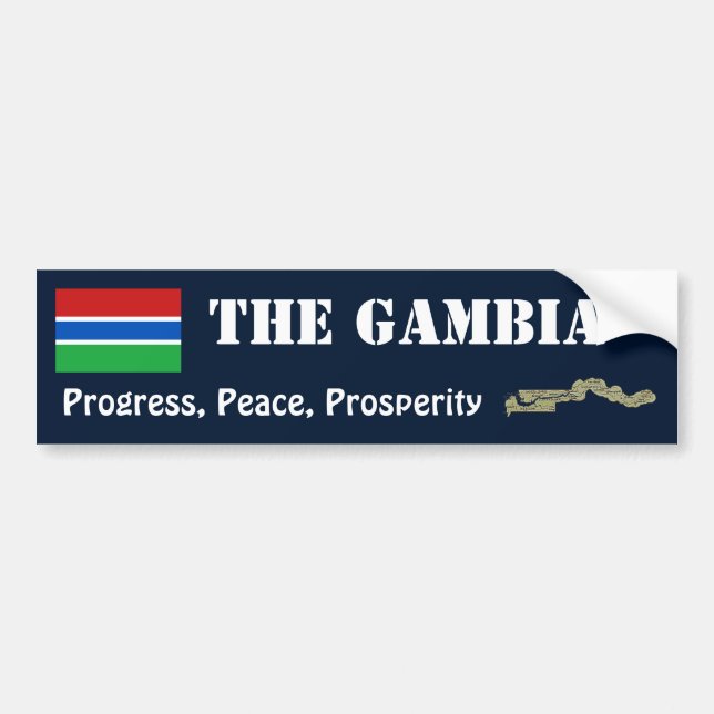 Gambia Flag + Karte Autoaufkleber (Vorne)