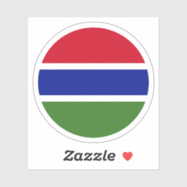 Gambia Flag Round Sticker
