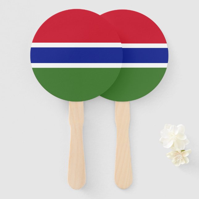 Gambia-Flagge Fächer (Vorne und Hinten)