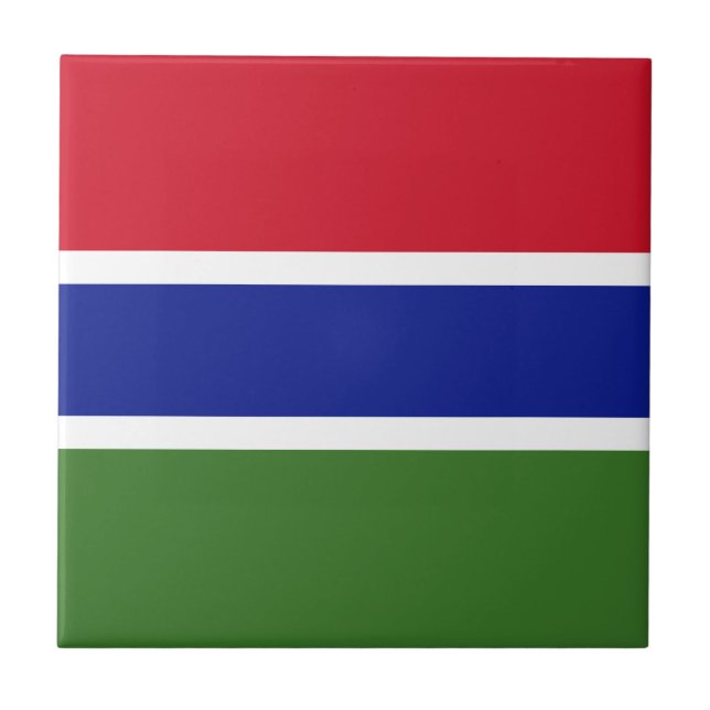 Gambia-Flagge Fliese (Vorderseite)
