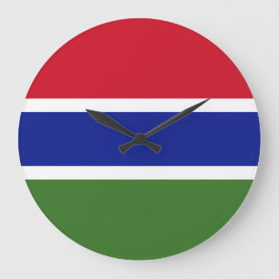 Gambia-Flagge Große Wanduhr
