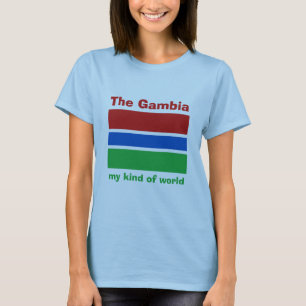 Gambia-Flagge + Karte + Text-T-Shirt T-Shirt
