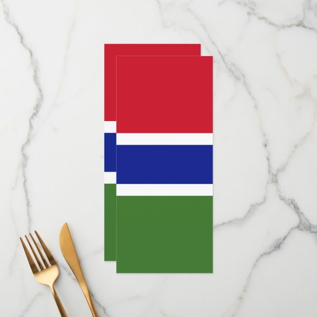 Gambia-Flagge Menükarte (Vorderseite/Rückseite Beispiel)