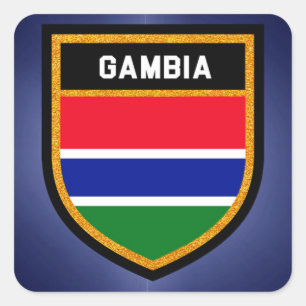 Gambia-Flagge Quadratischer Aufkleber