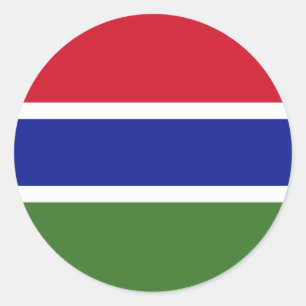 Gambia-Flagge Runder Aufkleber