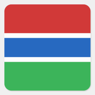 Gambia-Flaggen-Aufkleber Quadratischer Aufkleber
