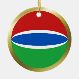 Gambia-Flaggen-Ornament Keramik Ornament