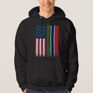Gambia Gambian American Flags Proud USA Gambia Hoodie