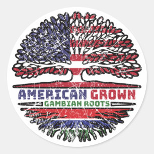 Gambia Gambian US USA United Staaten Tree Runder Aufkleber