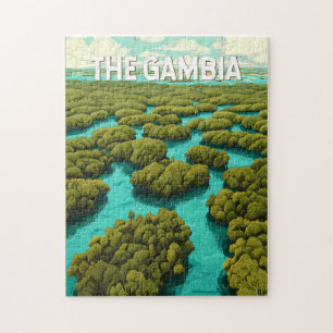 Gambia-Illustration Reise Kunst Vintage