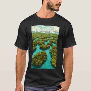 Gambia-Illustration Reise Kunst Vintage T-Shirt
