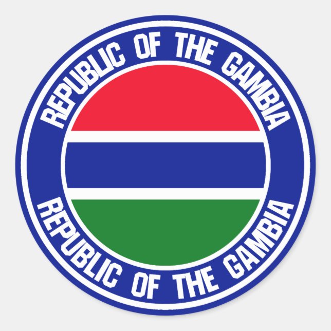 Gambia Round Emblem Runder Aufkleber (Vorderseite)