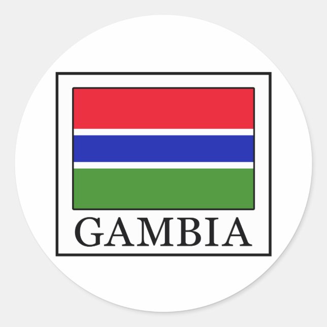 Gambia Runder Aufkleber (Vorderseite)