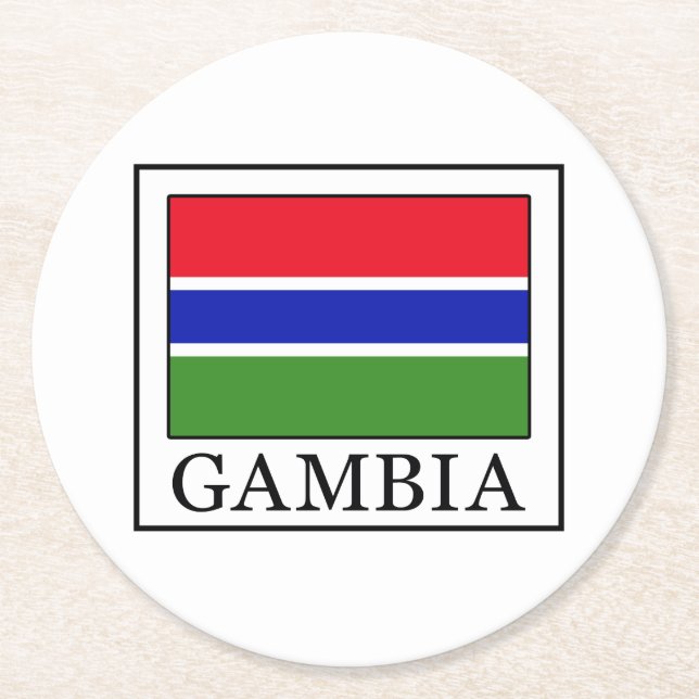 Gambia Runder Pappuntersetzer (Vorderseite)