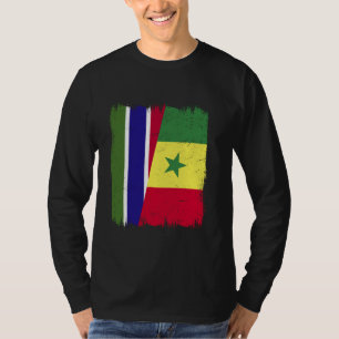Gambia Senegal Halbflagge Gambischer Senegalese He T-Shirt