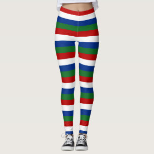Gambiaflagge Streifen Ländermuster Symbol Rote Gre Leggings
