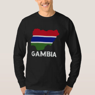 Gambian Flag Gambian Pride Map Gambian Roots Gambi T-Shirt