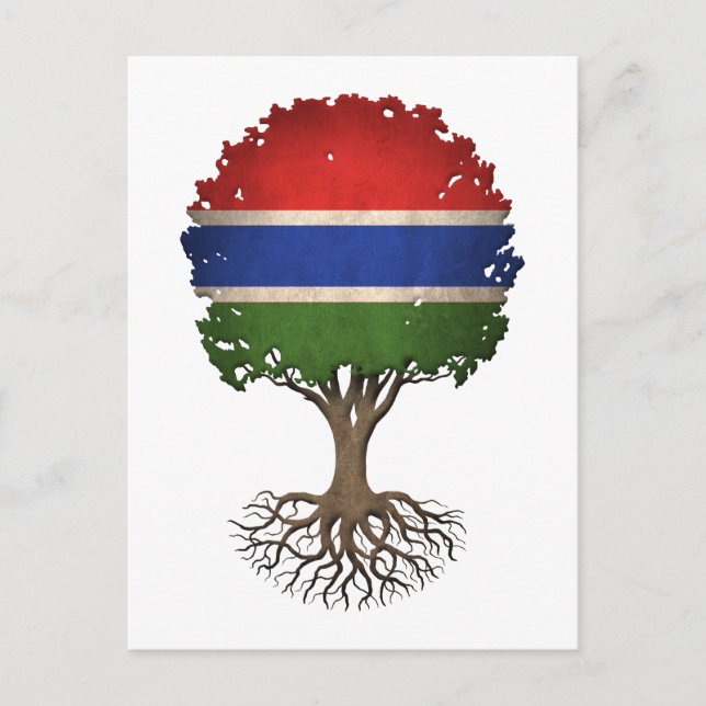 Gambian Flag Tree of Life anpassbar Postkarte (Vorderseite)