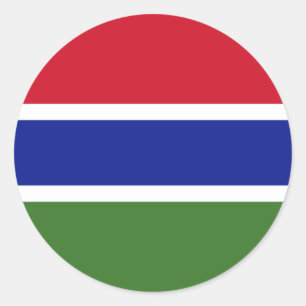 Gambianische Flagge, Flagge Gambias Runder Aufkleber