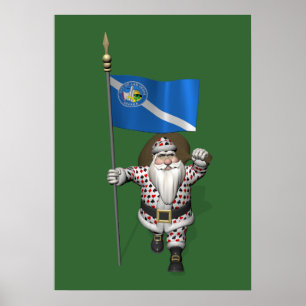 Gambler Santa Claus Poster