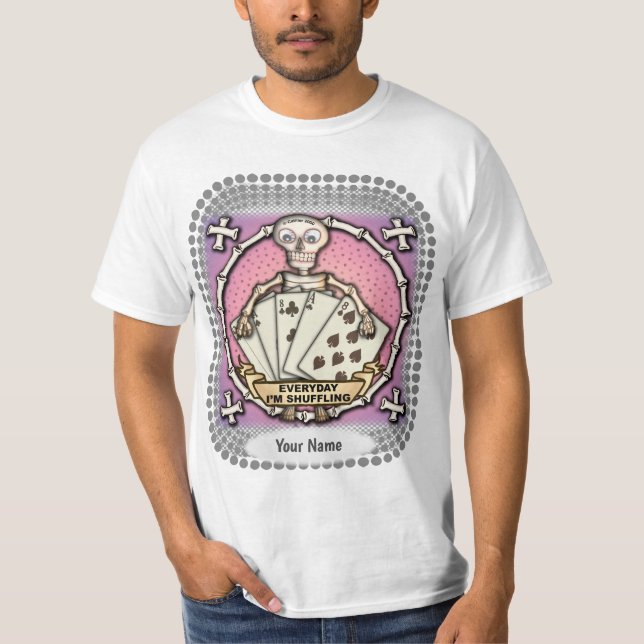 Gambler Skeleton Poker T - Shirt (Vorderseite)