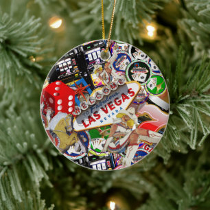 Gamblers Delight - Hintergrund mit Las Vegas Ikone Keramik Ornament